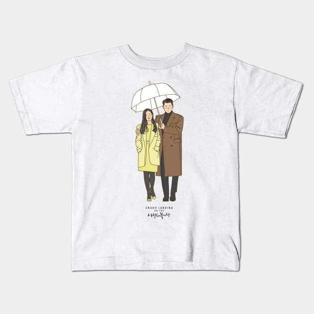 Crash Landing on You Kdrama Kids T-Shirt by ArtByAzizah